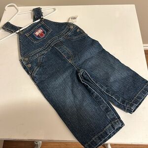 18m 20lbs vintage baby boots Sears denim jean over alls NWT embroidered detail🍓
